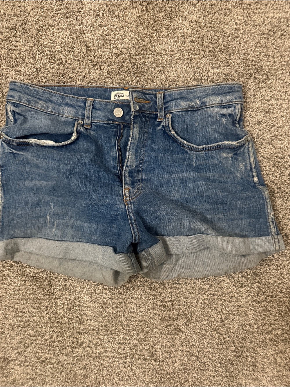 Zara Denim Roll-Cuff Shorts